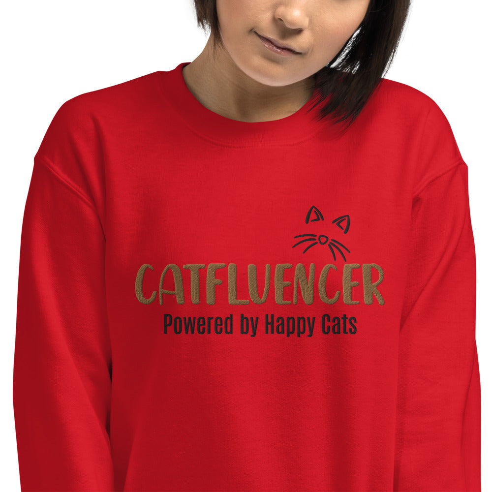 Catfluencer sweatshirt met snorharen & geborduurd logo