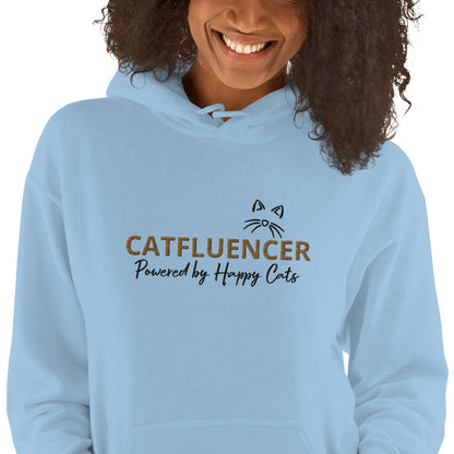 Catfluencer Hoodie met snorharen & geborduurd logo