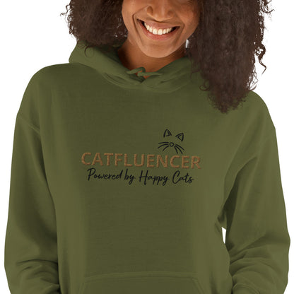 Catfluencer Hoodie met snorharen & geborduurd logo